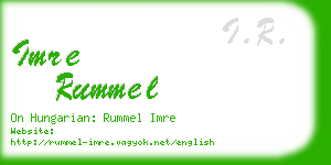 imre rummel business card